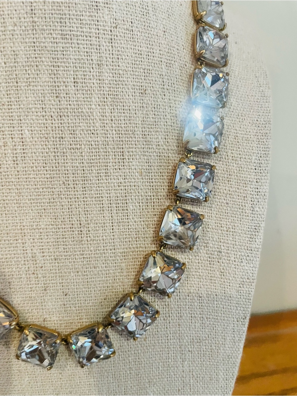 J. Crew Square Crystal Statement Necklace Blogger Fav - Picture 2 of 6